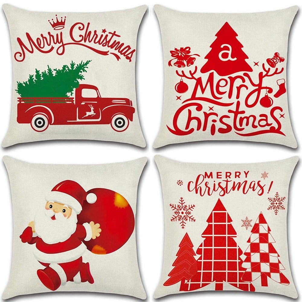 Christmas Decorations, Christmas Pillow Covers 18x18 Set of 4